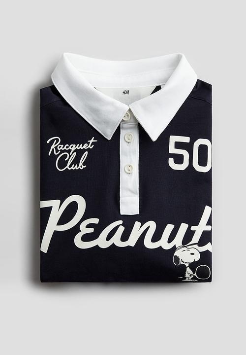 H&M - Cropped rugby shirt - blue,multi