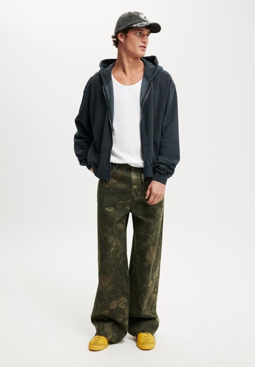 Cropped Zip Up Hoodie - Washed Black8