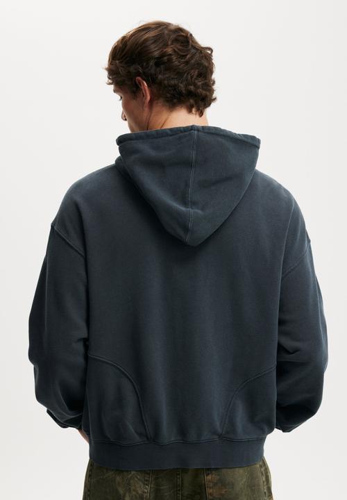 Cropped Zip Up Hoodie - Washed Black8