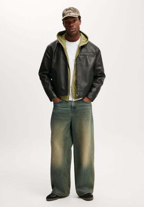 Cropped Zip Up Hoodie - Grass Green