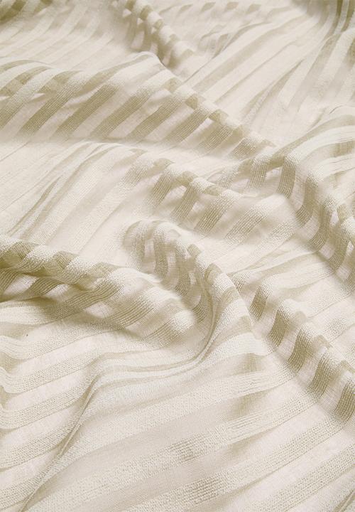 Sixth Floor - Chenille Stripe Eyelet Curtain - Taupe