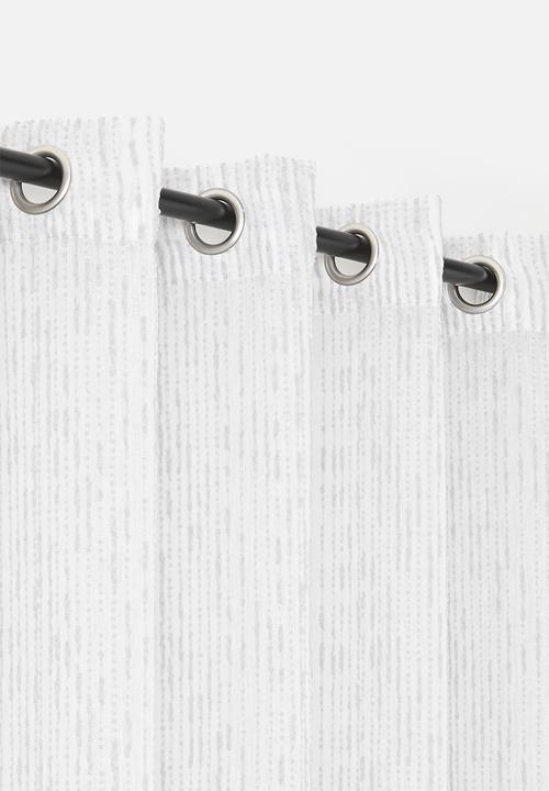 Sixth Floor - Tufted Stripe Eyelet Curtain - Grey