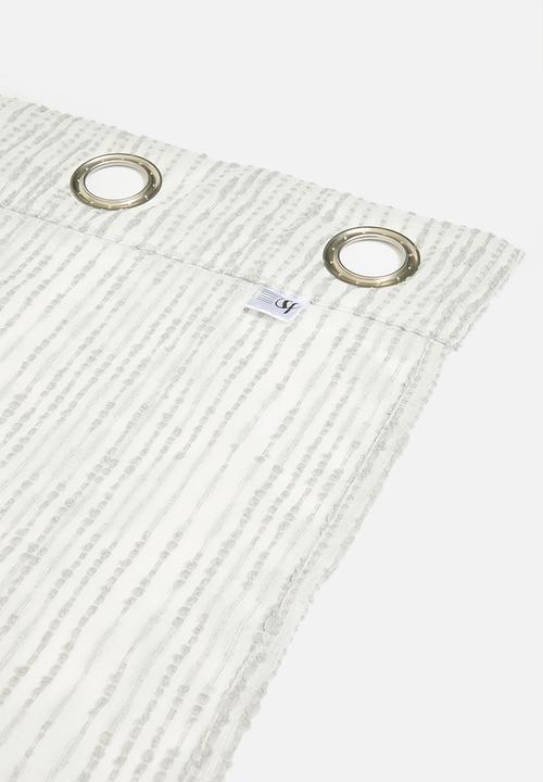 Sixth Floor - Tufted Stripe Eyelet Curtain - Grey