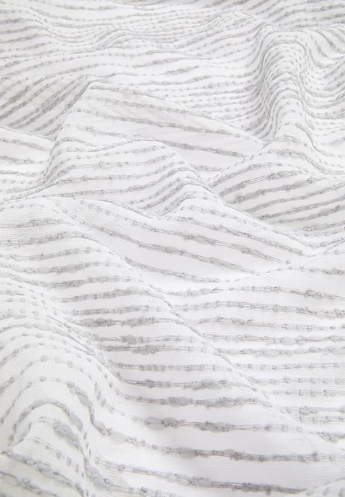 Sixth Floor - Tufted Stripe Eyelet Curtain - Grey