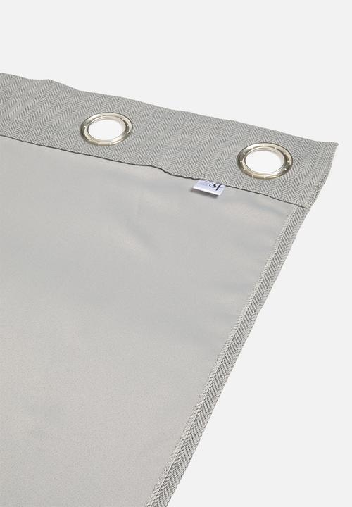 Sixth Floor - Herringbone Eyelet Curtain Lined  - Grey