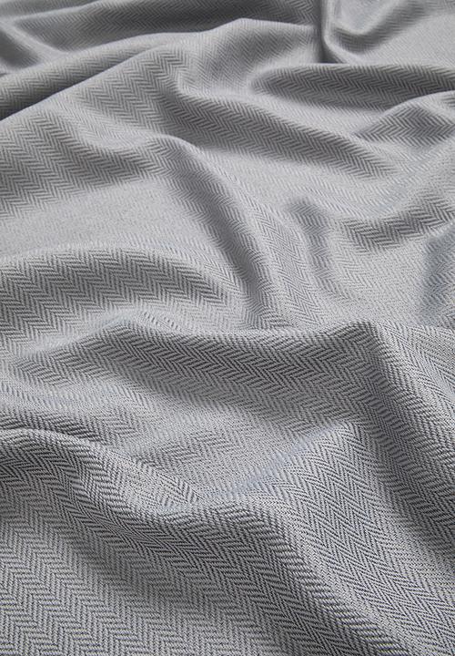 Sixth Floor - Herringbone Eyelet Curtain Lined  - Grey