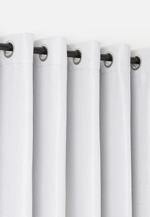 Sixth Floor - Herringbone Eyelet Curtain - Grey
