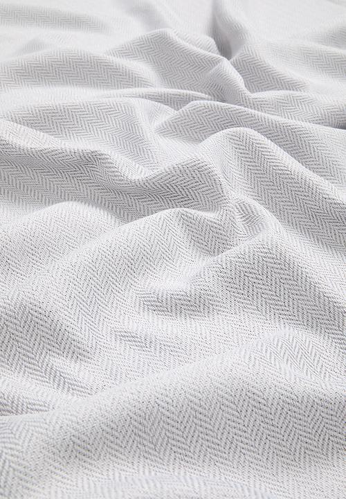 Sixth Floor - Herringbone Eyelet Curtain - Grey