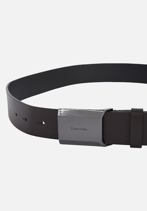 Calvin Klein - Adj Beveled Plaque Pb 35Mm - Dark Brown