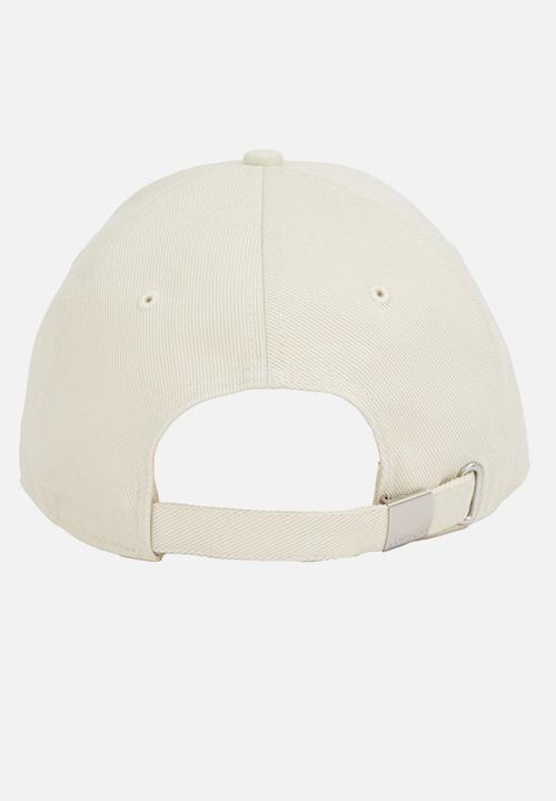 Calvin Klein - 6 Panel Small Monogram Cap - Bone White Tonal Logo
