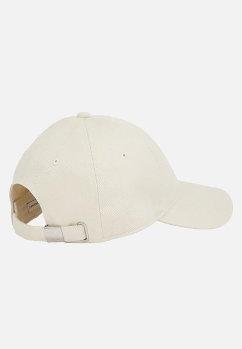 Calvin Klein - 6 Panel Small Monogram Cap - Bone White Tonal Logo