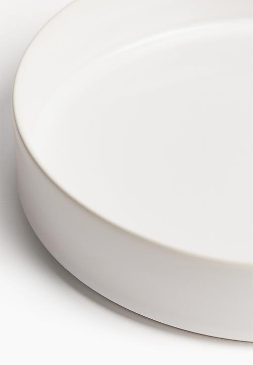 H&M - Deep stoneware plate - white