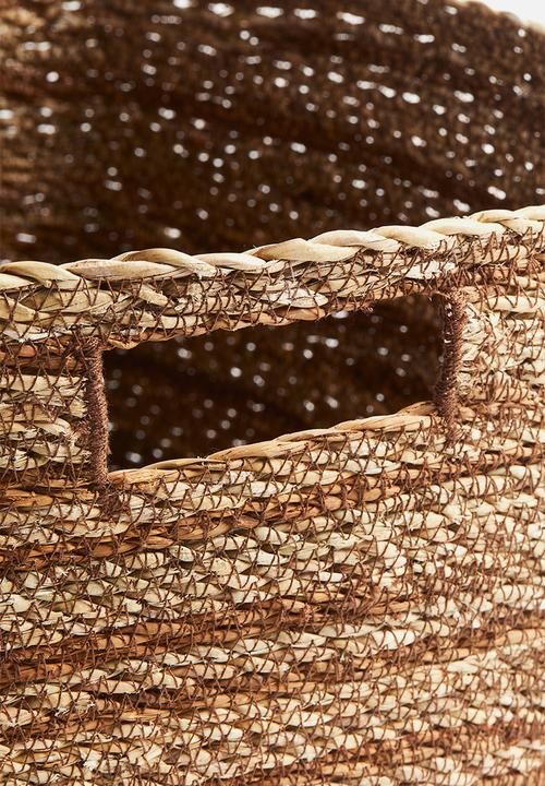 H&M - Seagrass storage basket - brown striped