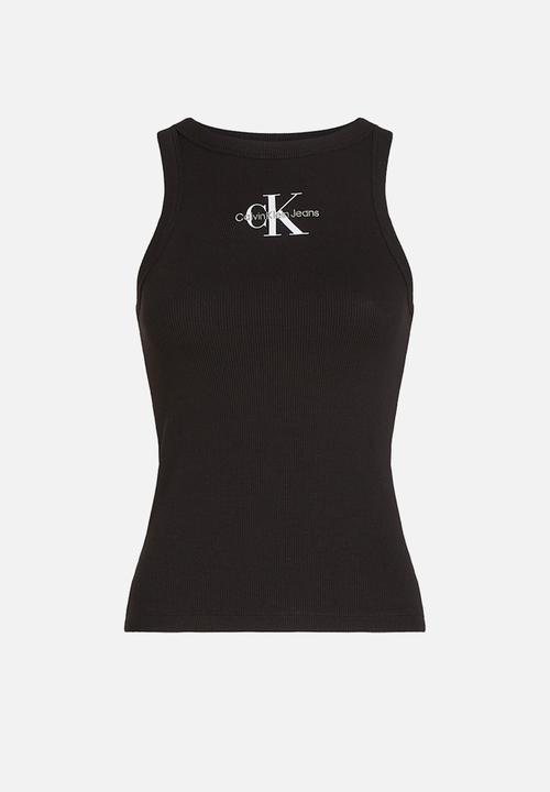 Calvin Klein - Monologo rib tank top - black