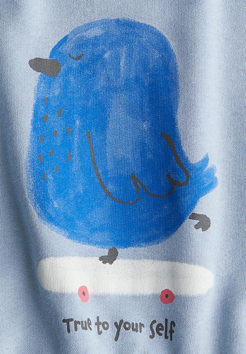 H&M - Printed sweatshirt - light blue bird