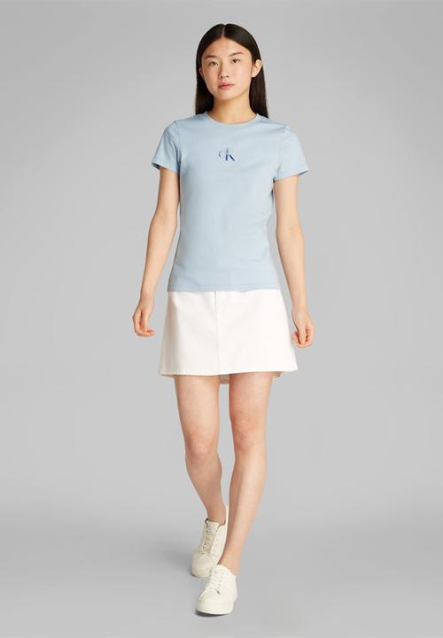 Calvin Klein - Gradient monologo slim tee - blue