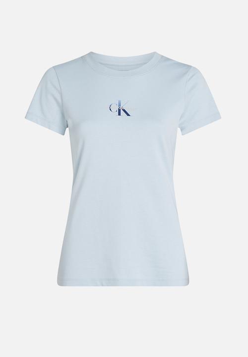 Calvin Klein - Gradient monologo slim tee - blue