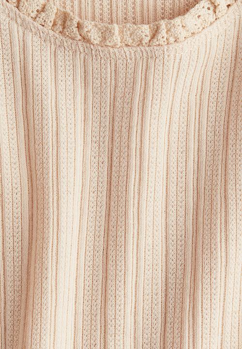 H&M - Lace-trimmed vest top - light peach