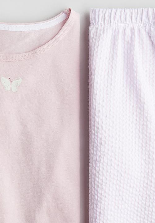 H&M - Jersey pyjamas - light pink striped