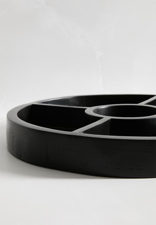 Sixth Floor - Div wooden serving bowl - Black