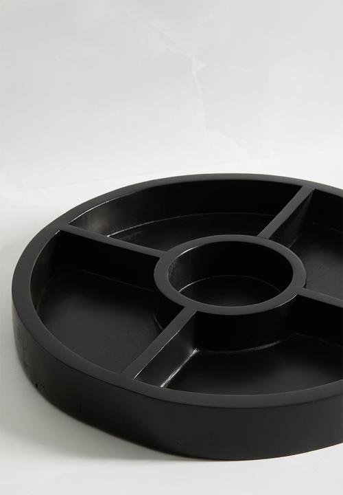 Sixth Floor - Div wooden serving bowl - Black