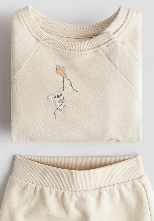 H&M - 2 piece cotton sweatshirt set - beige koalas