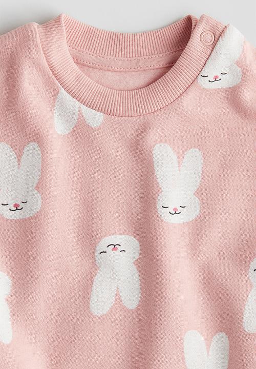 H&M - Printed sweatshirt - pink bunnies
