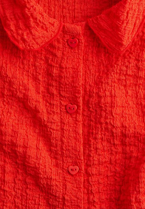 H&M - Crinkled jersey blouse - bright red