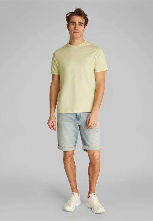Calvin Klein - Short sleeve Smooth Cttn Solid Crewnk Tee - Hay