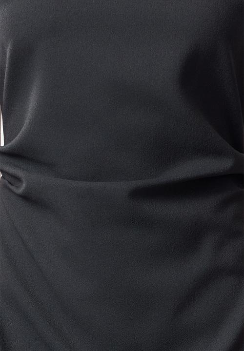 Trendyol - A-line cowl neck midi crepe woven dress  - anthracite