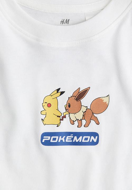 H&M - Printed t-shirt - white pokémon