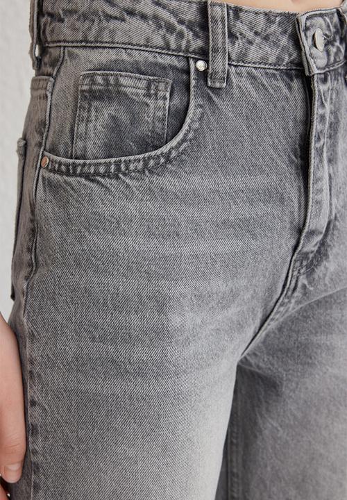 Trendyol - High waist wide leg jeans - grey