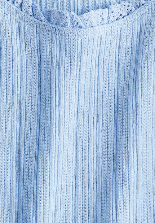 H&M - Lace-trimmed vest top - light blue 