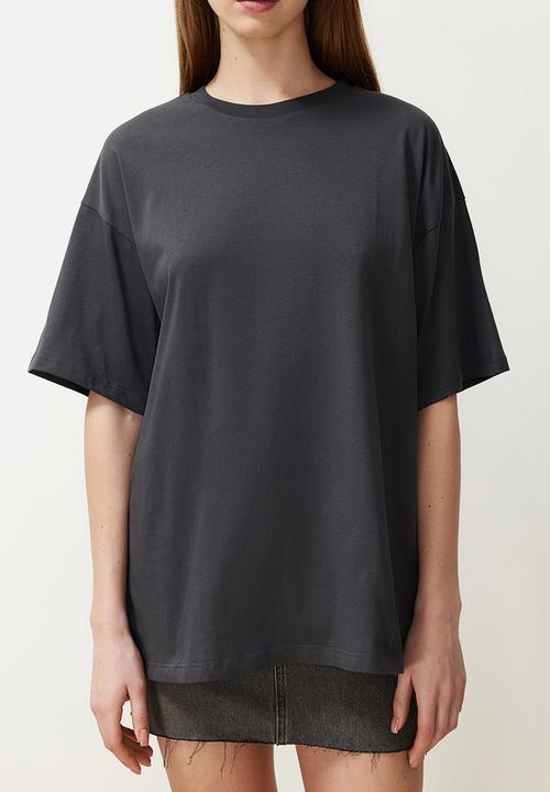 Trendyol - Crew neck oversize wide knitted t-shirt - anthracite