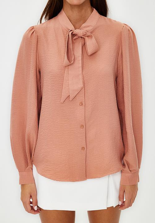 Trendyol - Scarf woven shirt - rose
