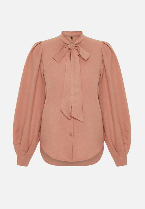 Trendyol - Scarf woven shirt - rose