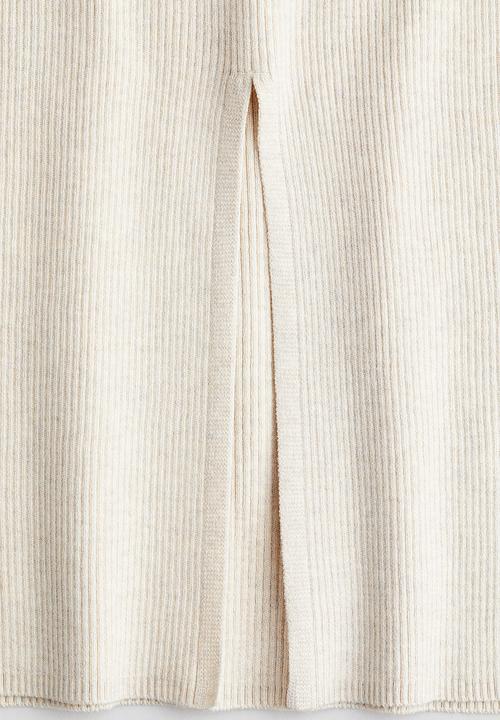 H&M - Rib-knit skirt - light beige