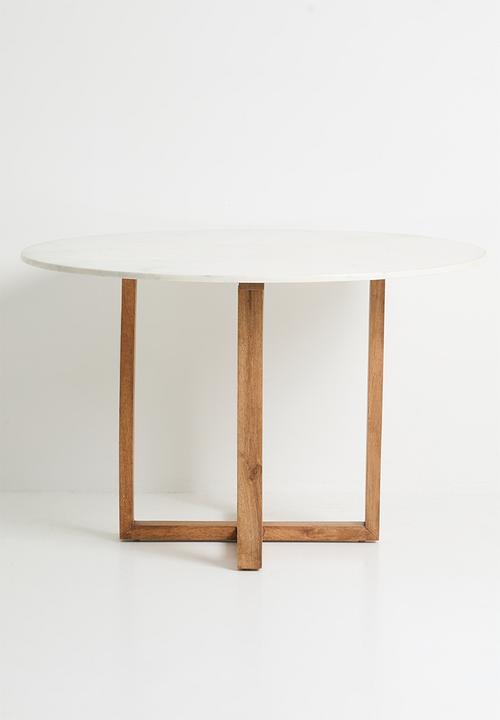 Sixth Floor - Genie Marble & Wood Dining Table - Natural