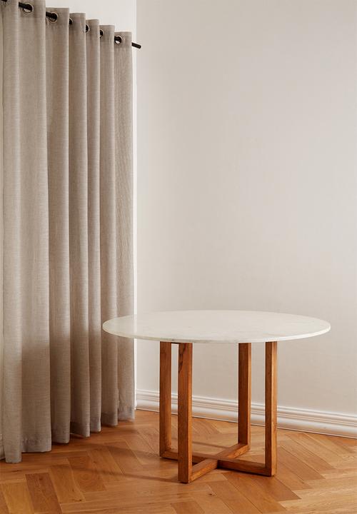 Genie Marble & Wood Dining Table-natural