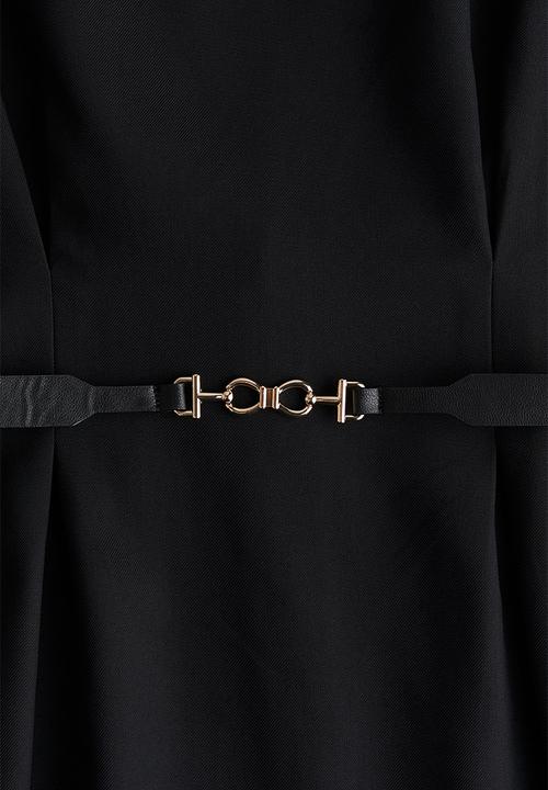 H&M - Belted twill dress - black