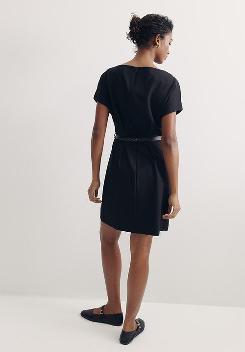 H&M - Belted twill dress - black