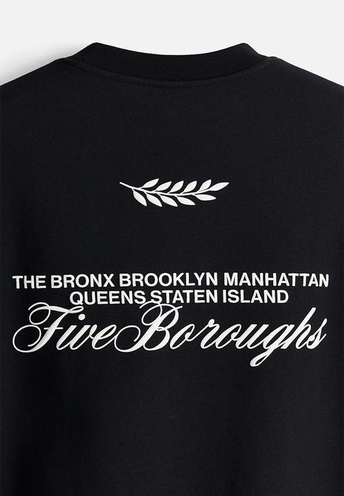 H&M - Loose fit printed sweatshirt -  black new york