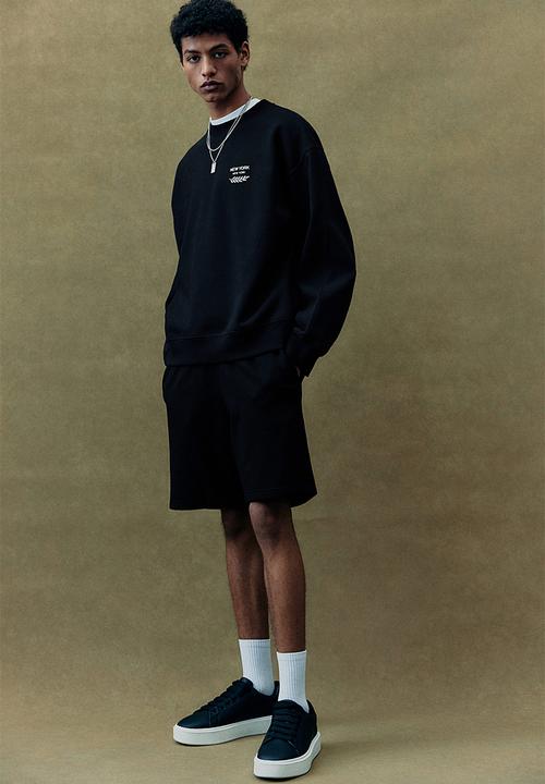 H&M - Loose fit printed sweatshirt -  black new york