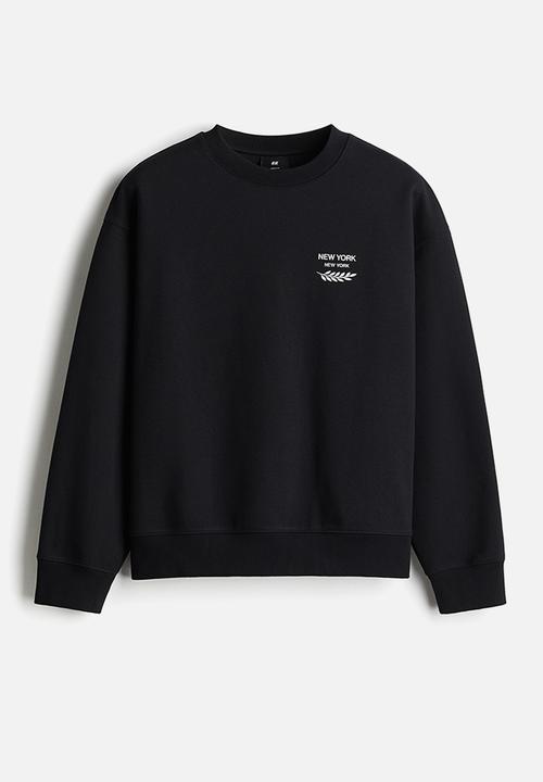H&M - Loose fit printed sweatshirt -  black new york