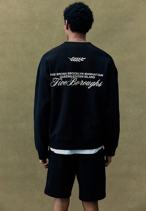 H&M - Loose fit printed sweatshirt -  black new york