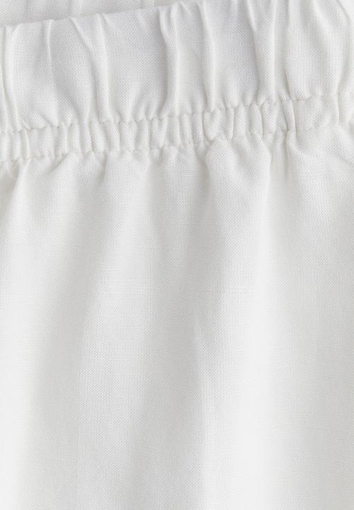 H&M - Linen-blend trousers - cream-white