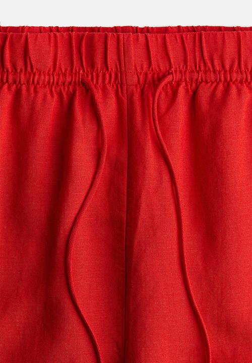 H&M - Linen-blend trousers - red