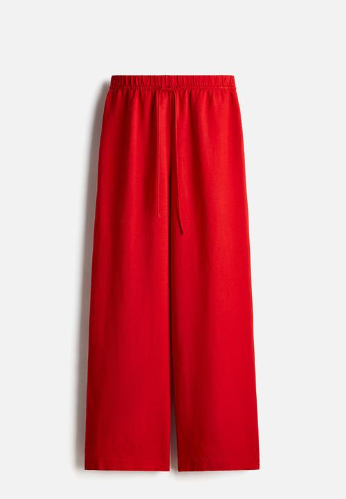 H&M - Linen-blend trousers - red
