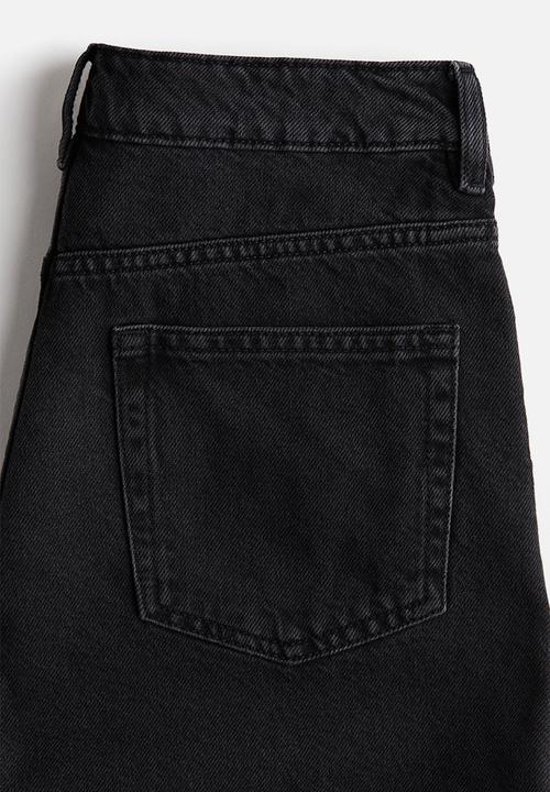H&M - High denim shorts - black
