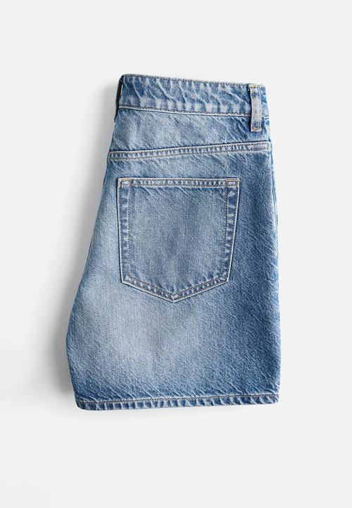 H&M - High denim shorts - light denim blue